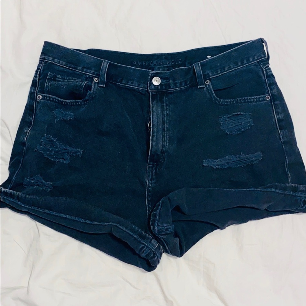 American eagle high waisted ripped black shorts.